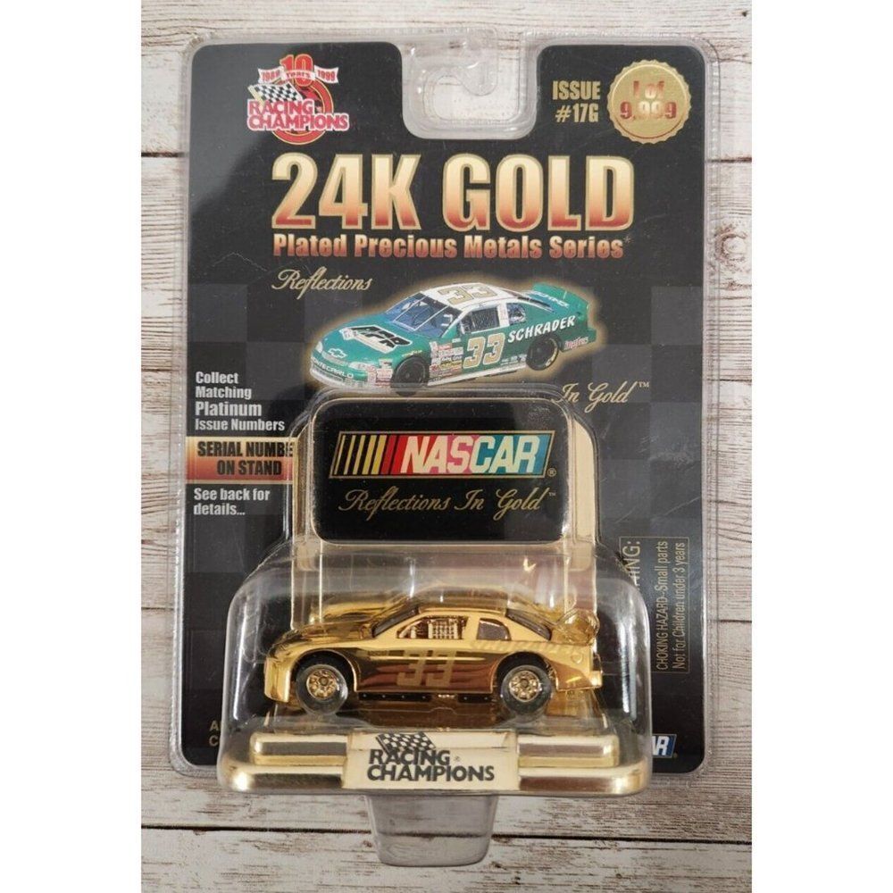 Nascar Racing Champions 24K Gold Plated Precious Metals Series Car #33 Schrader